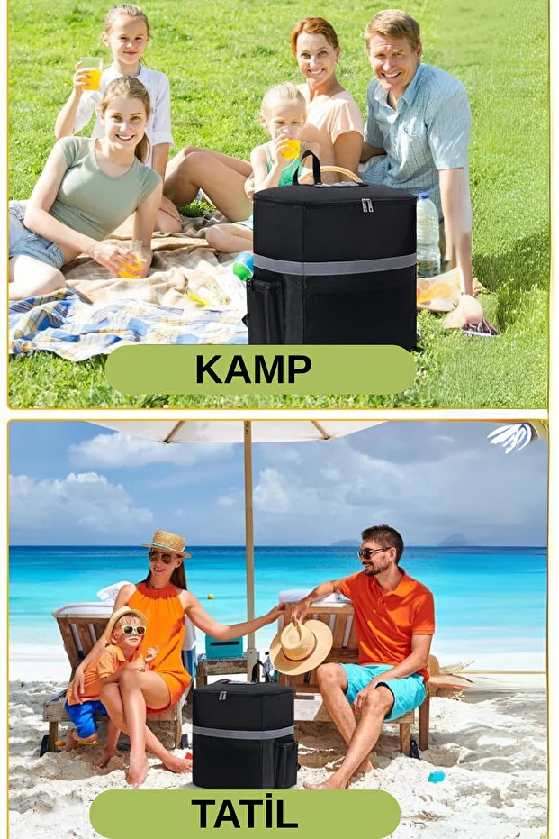 Profesyonel Kamp Için Soğutucu Termal Sırt Çantası - Reflektörlü Yemek Taşıma Sırt Çantası